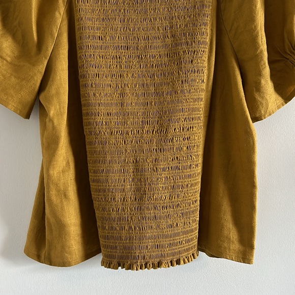 Madewell Button Front Smocked Back Top - Size 4 - Bronze Lichen - Picture 8 of 10